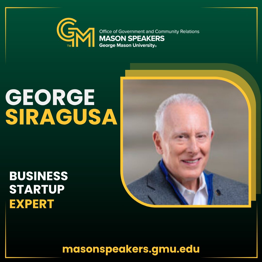 MasonGovComRel's tweet photo. MASON SPEAKERS MONDAY 🎙️
Want real startup wisdom? George Siragusa— @masonsbdc advisor to 200+ entrepreneurs—breaks down the path from startup to scale. 🚀Book him for your next event!
🔗: https://t.co/31RDpjBBbr https://t.co/Mq4FcbB4zi