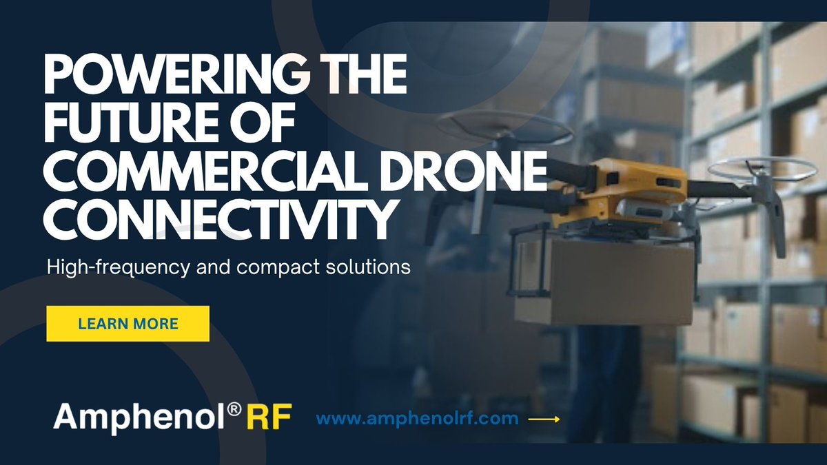 AmphenolRF's tweet photo. Amphenol RF is proud to support commercial drone technology with high-performance, reliable interconnect solutions for demanding UAV environments. Learn more: https://t.co/YSkxqgVmgW

#drones #uav #commercialdrones #Amphenol https://t.co/IsmUyoiUpB