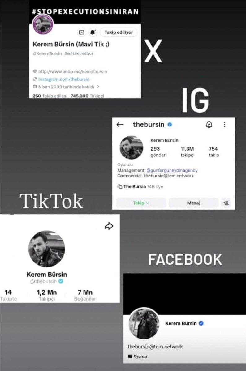 Bsquad_Reloaded's tweet photo. Important ‼️
These are the only official accounts of Kerem Bürsin. Don't be fooled by fake accounts. Let's spread the word and not allow anyone to tarnish his name. 🙏🙏🙏🙏
#KeremBürsin https://t.co/ThMnoU8TNq