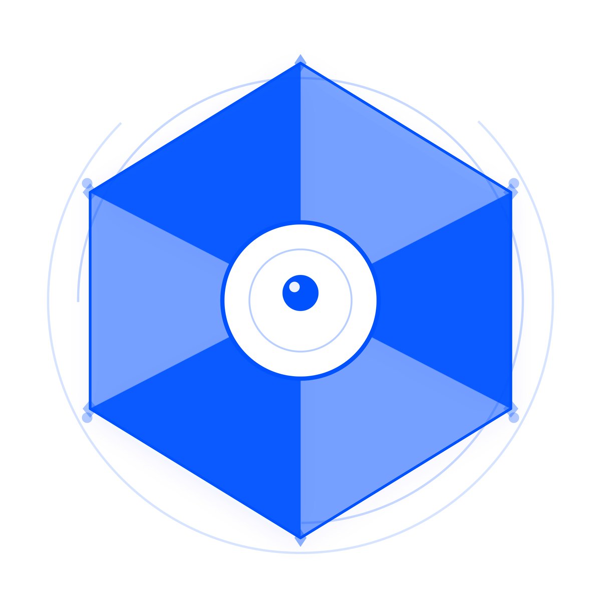 0xTatank's tweet photo. @CarOnPolymarket @PredictFolio My entry: The Prediction Prism — a hexagonal crystal with integrated data eye &amp; orbiting info rings. Full logo suite + banner + favicon + rationale ready. Sending complete package via DM https://t.co/GwlV7EU7Um