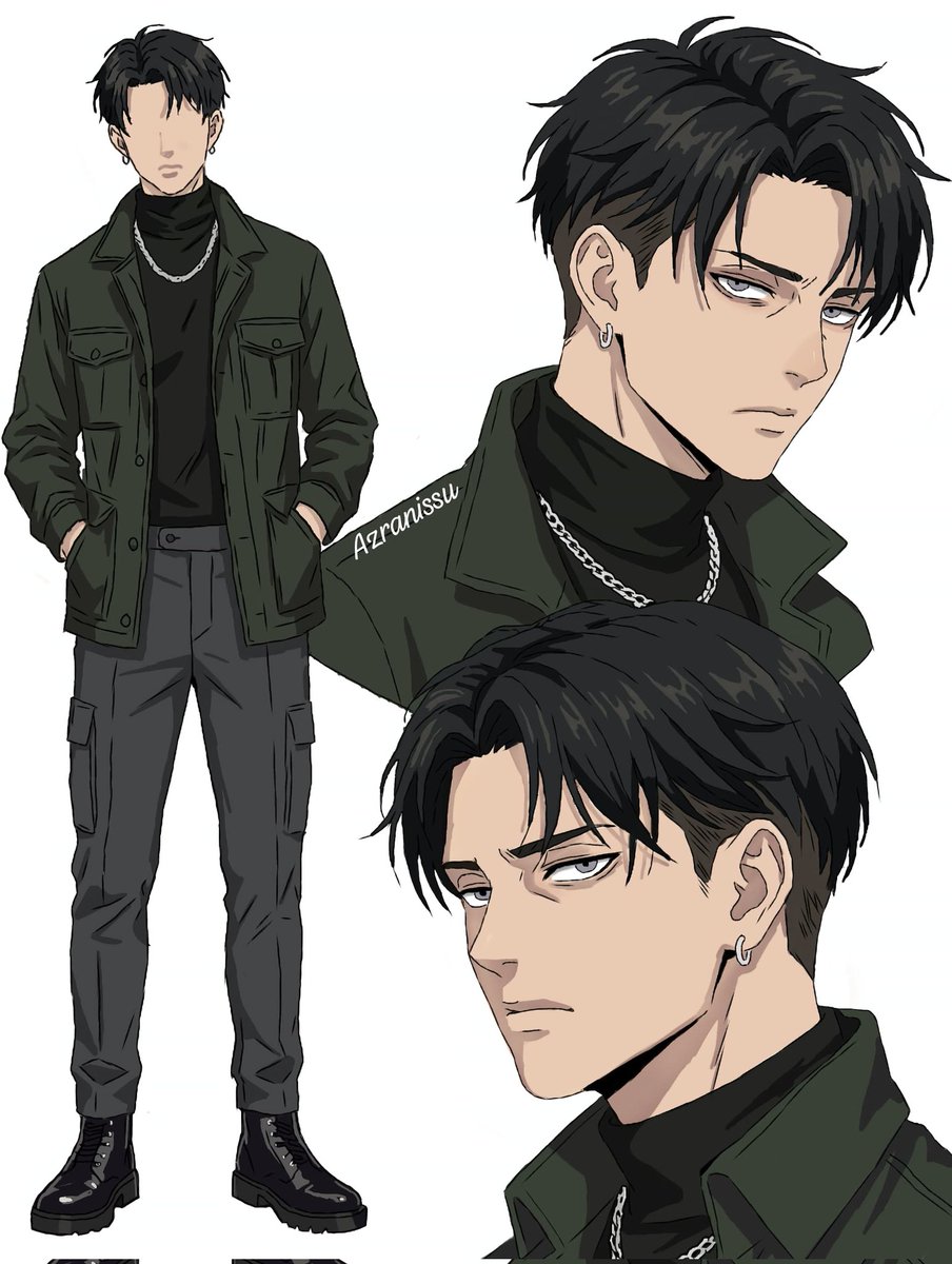 Azranissu's tweet photo. My OC "After my Rhea drawings, I tried a different style today with this character.
#levi #leviackerman #ackerman #attackontitan #aot #shingekinokyojin #snk https://t.co/o1Y1pR3oOi