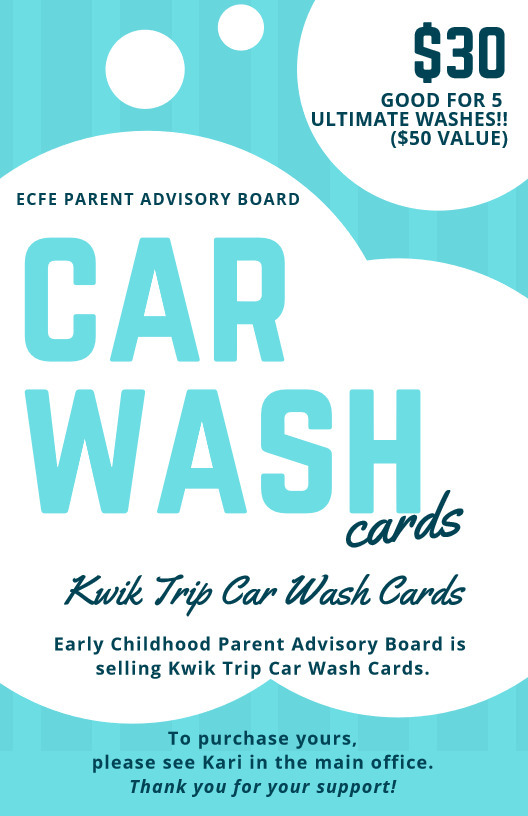 FAScards's tweet photo. ECFE/Parent Advisory Board has Car Wash Cards for Sale...Mon-Fri in the Fairmont Elementary Main Office from 8-4. Best deal out there! See flier below... https://t.co/cPEHFyqVRI