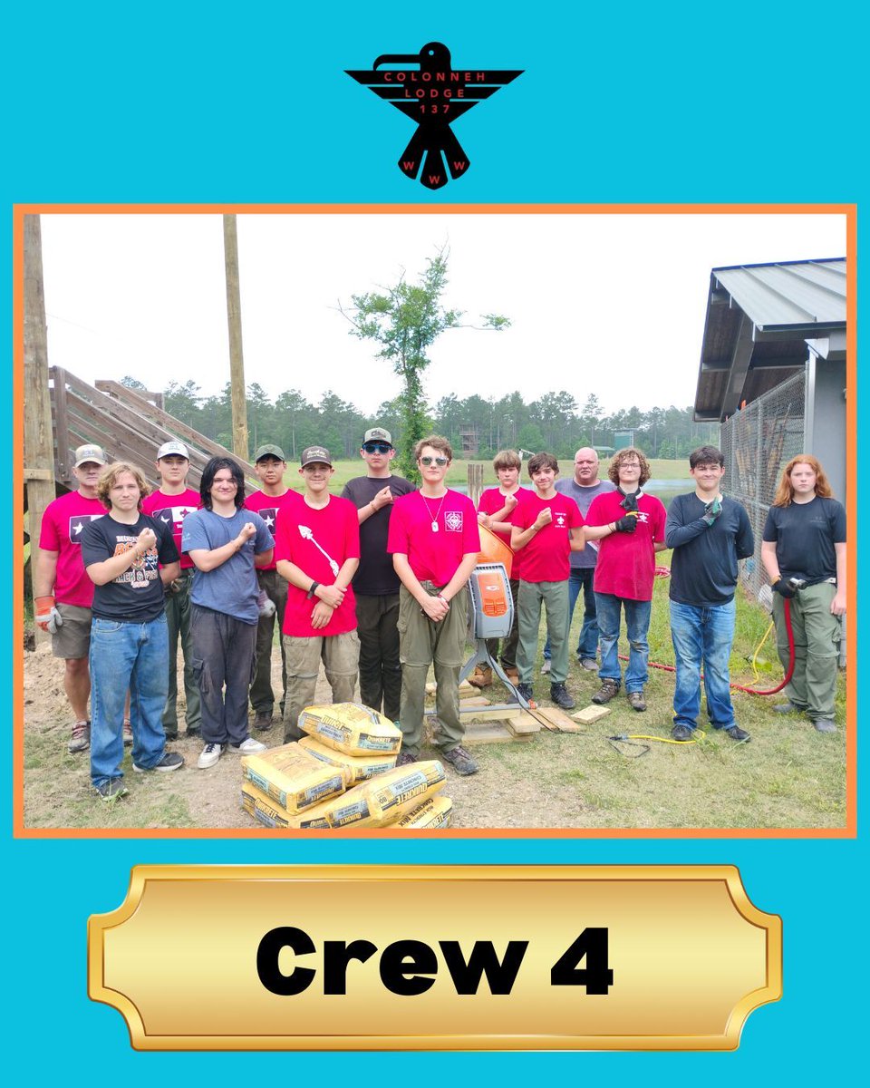 oashac's tweet photo. The Awesome Crew 4 from the Service and Induction weekend!
 #Colonneh #Lodge137 #SHAC #SamHoustonAreaCouncil #OA #OrderoftheArrow #Crew4 https://t.co/jQOH8TrYoa