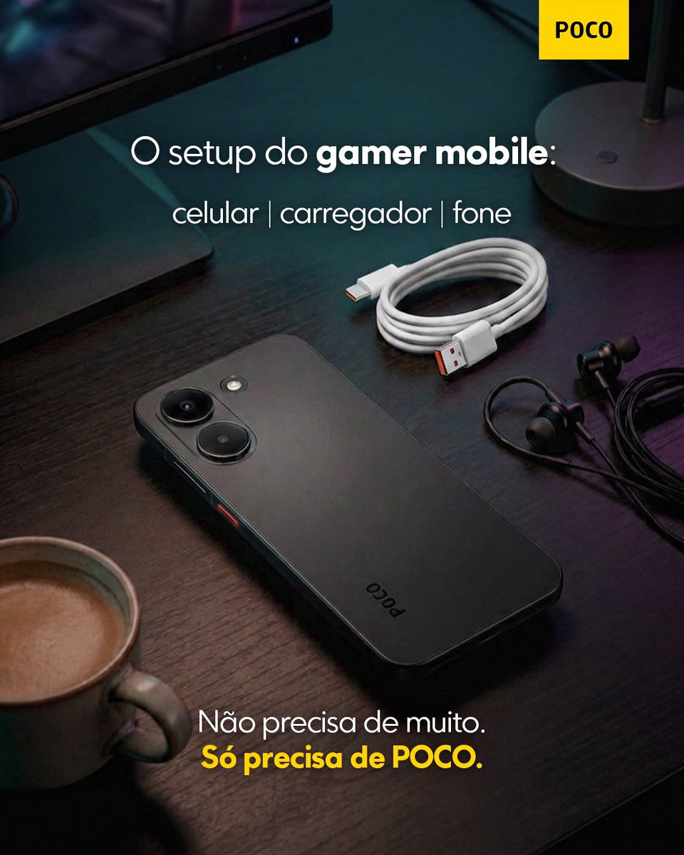 POCOBrasil's tweet photo. Todo gamer mobile tem um setup.
Nem sempre é RGB e cadeira gamer. Às vezes é um POCO X8 Pro, fone por perto, mesa improvisada e partida engatada.
Não precisa de muito. Só precisa de POCO.
#POCOX8Pro #POCOBrasil #MobileGaming #SetupGamer #KeepPlaying https://t.co/eMz5FdhOcr