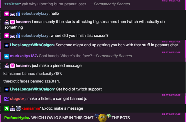 lovemxnda's tweet photo. so i've been getting hate raided for the past week and now they're going into big streamers chats and saying "MXNDA LIVE COME SUPPORT" and i would just like to say that is not my doing and i'm trying to stop it but no matter what i do the bots come back https://t.co/qRBvyNqBpS