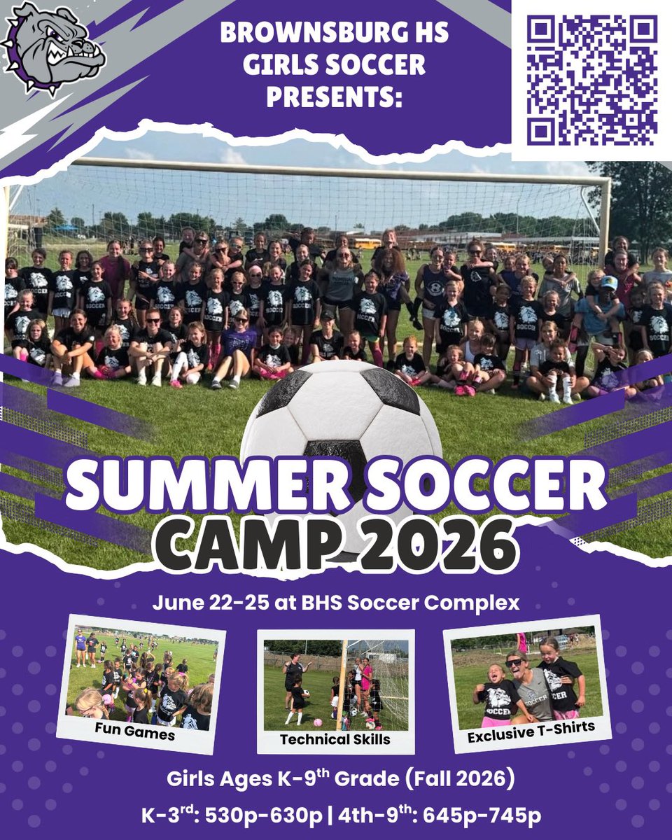 bhsdogs_gsoccer's tweet photo. Sign up today for Brownsburg Girls Soccer Summer Youth Camp !!! 

https://t.co/s7QJ9EeHzC https://t.co/itf858lN22