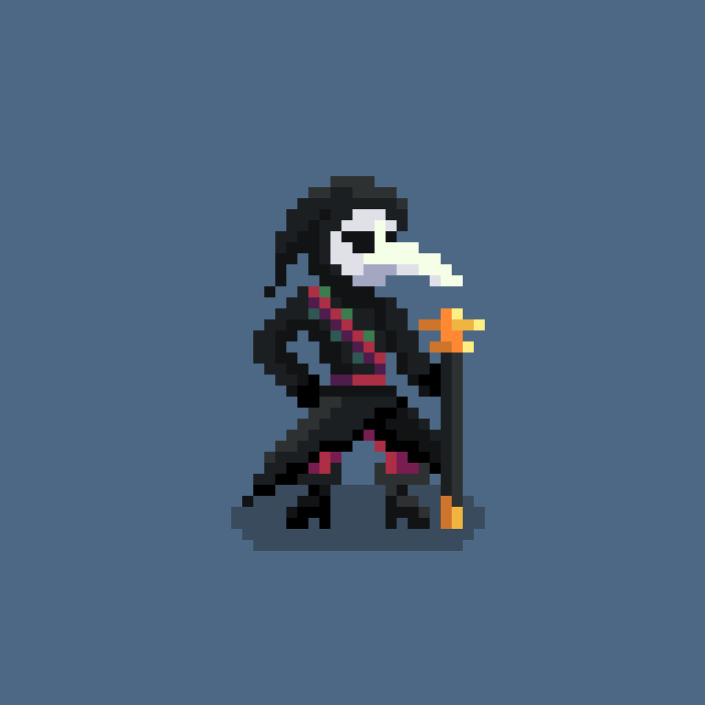 _JustRobss_'s tweet photo. Made her smaller ! 

It fits better in the game.

#pixelart #gamedev https://t.co/6eX4zEDuvg