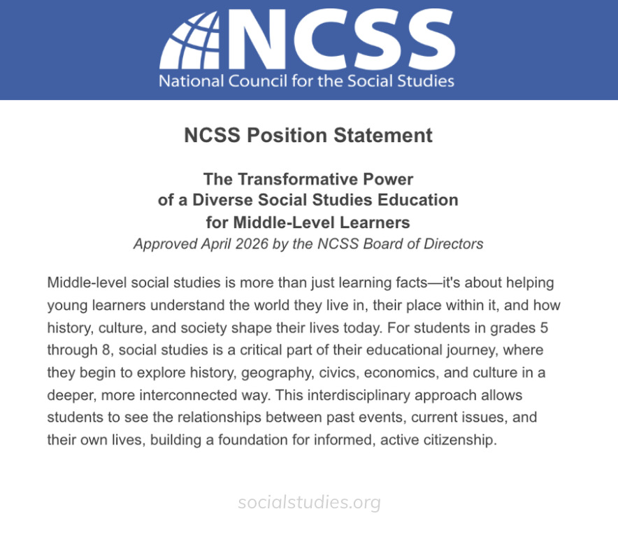 National Council for the Social Studies (NCSS) tweet media