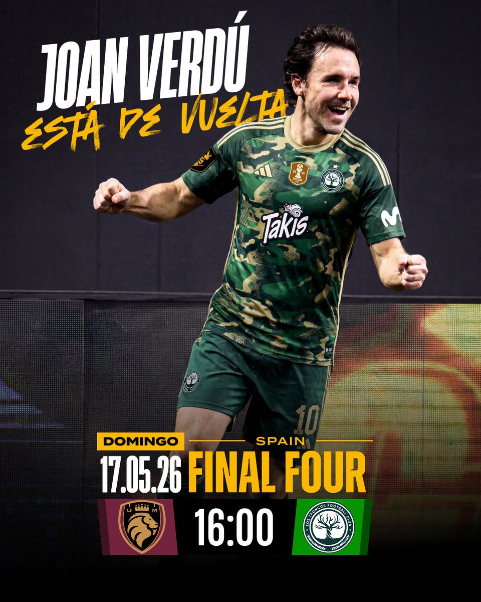 KingsLeague's tweet photo. 🚨 OFICIAL: El mago de @LosTroncosFC_ estará de vuelta este domingo.

🪄 Joan Verdú jugará la Final Four este domingo. 

Sonríe la esférica. https://t.co/YAbL4rDnlC
