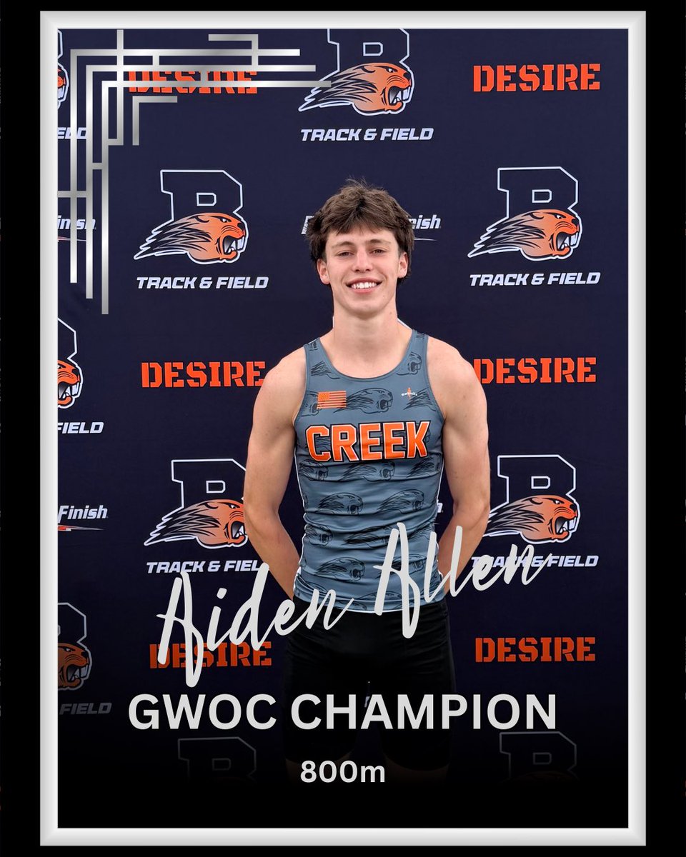 Bcreek_track's tweet photo. Big day at GWOC for the Beavercreek boys!
J. Davis brings home TWO conference titles, while A. Hildebrand, A. Allen, and R. Lingenfelter add GWOC championships of their own.
The standard keeps rising. #creekdesire #creekdistance #creekthrows #creeksprints #fttf https://t.co/XvyVIbqrzu