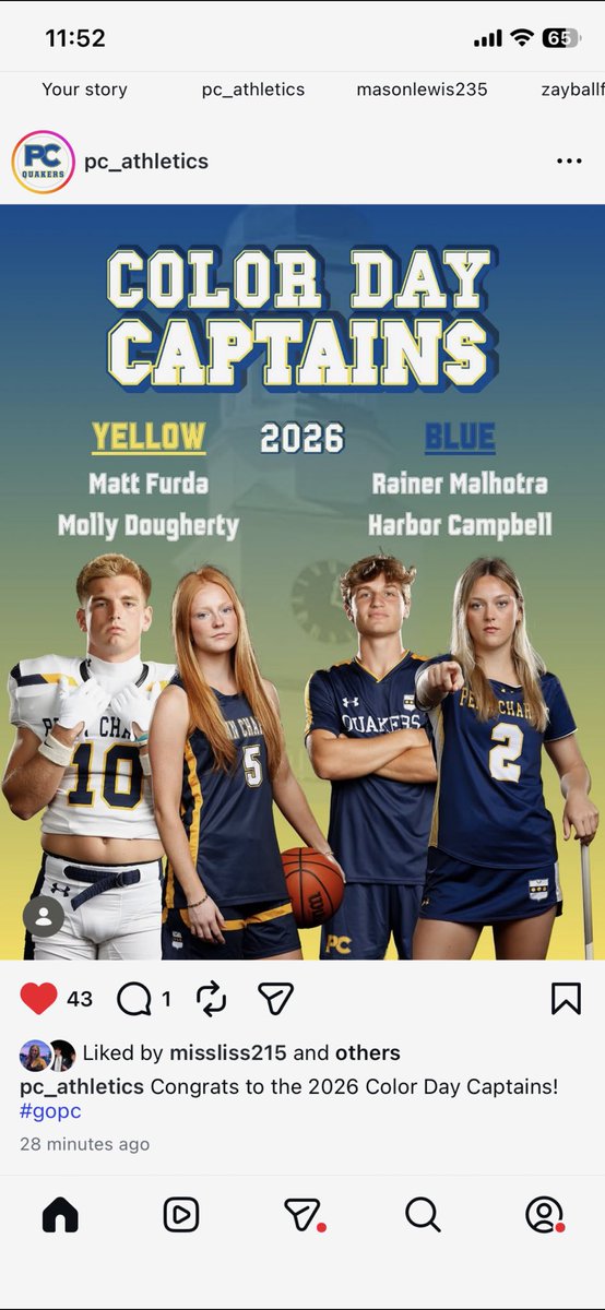 DeanFurda's tweet photo. Recognition of leadership, athleticism and peer respect for these Color Day captains. https://t.co/ucvLqjDwf9