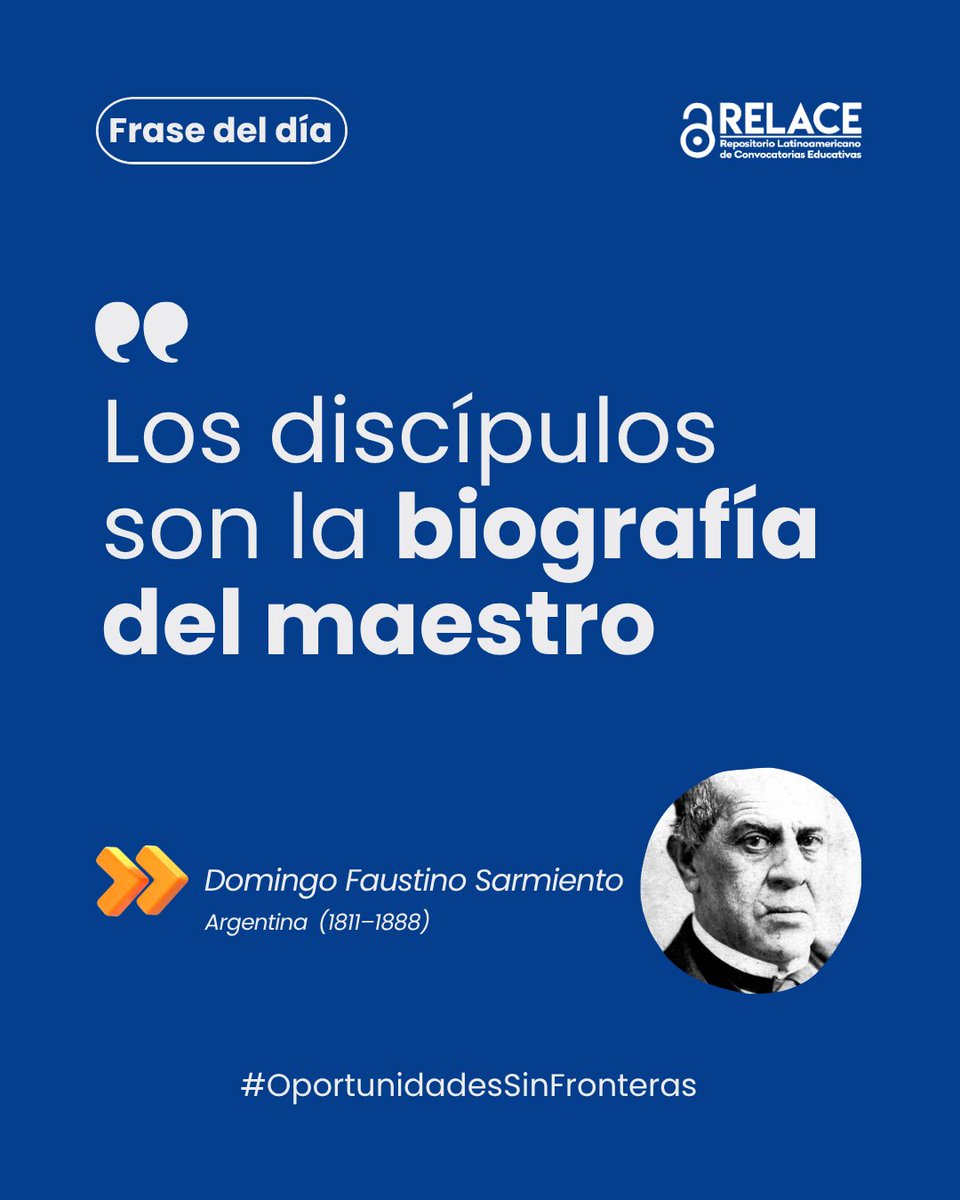 relaceorg's tweet photo. #FraseDelDía 
En este Día del Maestro en México reconocemos a quienes dejan huella más allá del aula: maestras y maestros que inspiran, transforman y acompañan generaciones enteras a través de la educación.

#DíaDelMaestro #15DeMayo #RELACE #OportunidadesSinFronteras https://t.co/0no5nRPefE