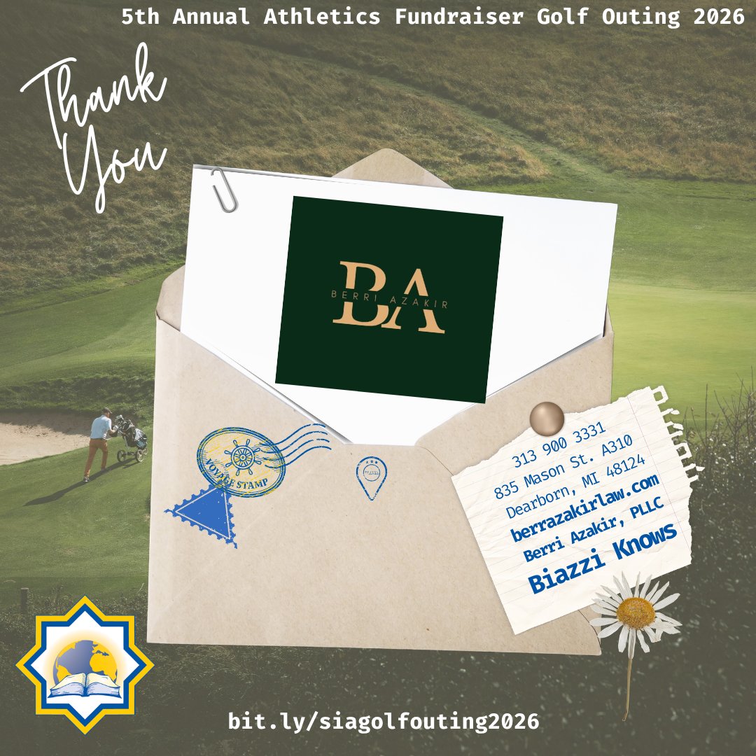 StarIntAcademy's tweet photo. Thank you to Hole Sponsor for the 5th Annual Golf Outing Athletic Fundraiser: Berri Azakir, PLLC (3139003331)! 🏌️♂️⛳️ https://t.co/aLgdemNX0N