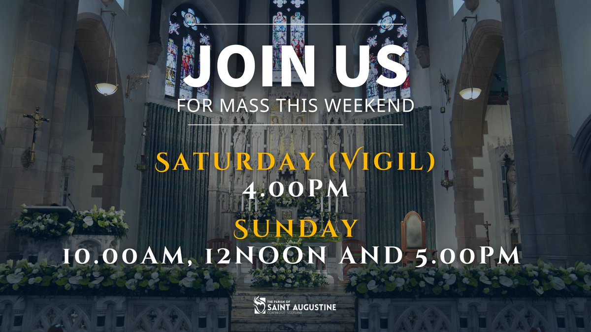 FrKane's tweet photo. We look forward to welcoming you to St Augustine’s this weekend as we celebrate Pentecost Sunday.

Weekend Masses:

Saturday Vigil — 4.00pm
Sunday — 10.00am, 12 noon &amp; 5.00pm
Come Holy Spirit. https://t.co/w8m44WWPGc