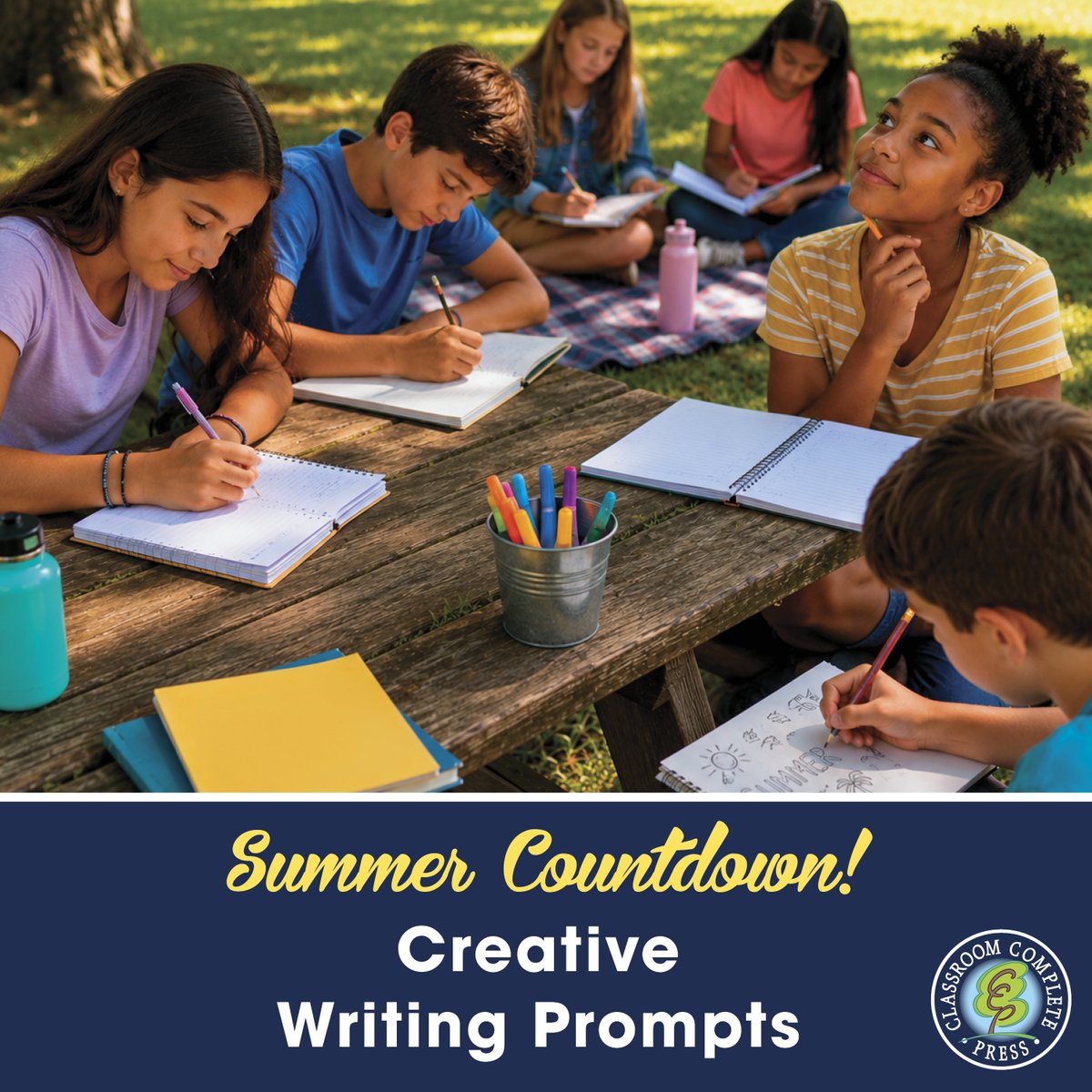 ClassroomCompl's tweet photo. Week 2 of our Summer Countdown: Summer-Themed Writing Prompts ✏️

If summer...
☀️ were a person...
🎵 had a sound...
🌎 were a place...
...describe them/it.

Keep students thinking, writing, and creating right to the last day!

#SummerLearning #WritingPrompts #CreativeWriting https://t.co/bTkW8S94l1