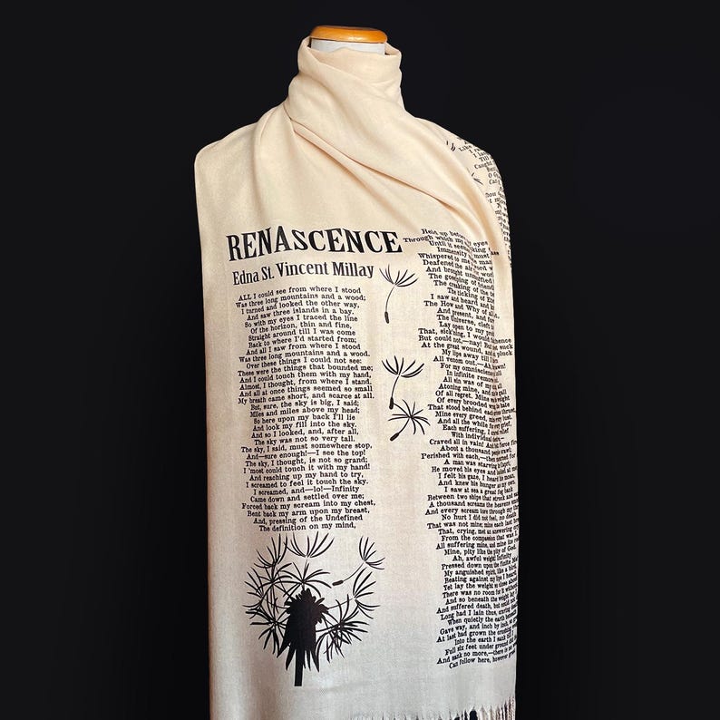 Universal_Zone's tweet photo. Renascence by Edna St. Vincent Millay Scarf https://t.co/rpAWQ0yKtG 

#booklover #poetrylover #classicliterature #renascence #ednastvincentmillay #classicpoetry #americanpoetry #poetryscarf #literaryfashion #bookscarf #literaryscarf #bookishstyle #bibliophile #literarygift #books https://t.co/CVmmkChkpl