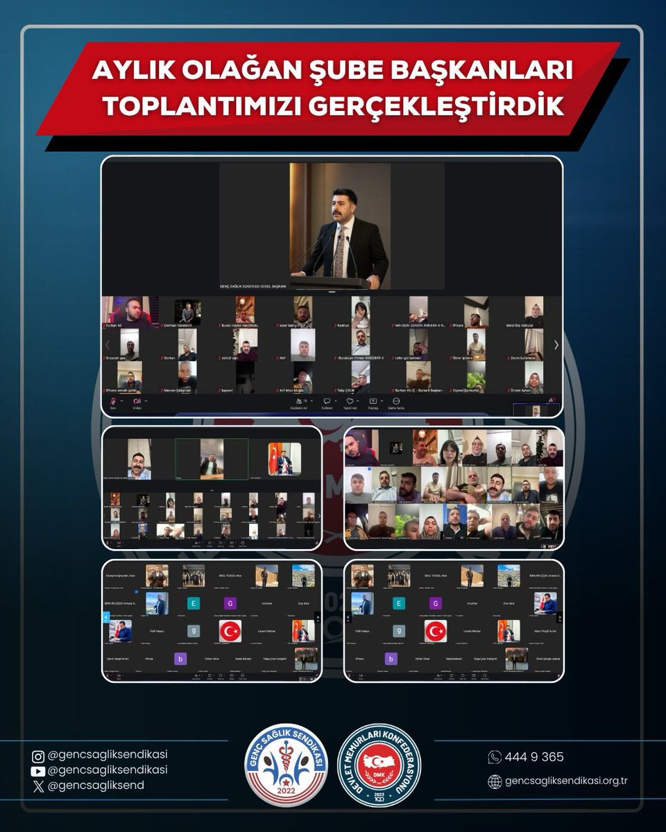 Arifcmgz's tweet photo. Genel Başkanımız, Genel Merkez Yönetim Kurulumuz ve Şube Başkanlarımızın katılımıyla aylık olağan toplantımızı büyük bir birlik ve kararlılık içerisinde gerçekleştirdik.

Toplantımızda teşkilat çalışmalarımızı değerlendirirken, önümüzdeki sürece dair hedef ve yol haritamızı da istişare ettik. Emek veren tüm teşkilat mensuplarımıza teşekkür ediyoruz.

Sakarya il genelinde yetki almanın gururunu yaşarken, birçok kurumda da yeni yetkiler kazanarak büyümeye ve güçlenmeye devam ediyoruz. Bu başarı; sahada gece gündüz emek veren teşkilatımızın, üyelerimizin ve sağlık ile sosyal hizmet çalışanlarımızın bizlere duyduğu güvenin en büyük göstergesidir.

Sağlık ve sosyal hizmet çalışanlarımızın güvenli limanı olmaya, hak mücadelesini kararlılıkla sürdürmeye ve çalışanlarımızın sesi olmaya devam edeceğiz. Birlikte güçlüyüz, birlikte başaracağız.

@osmkya06 
@gencsagliksend