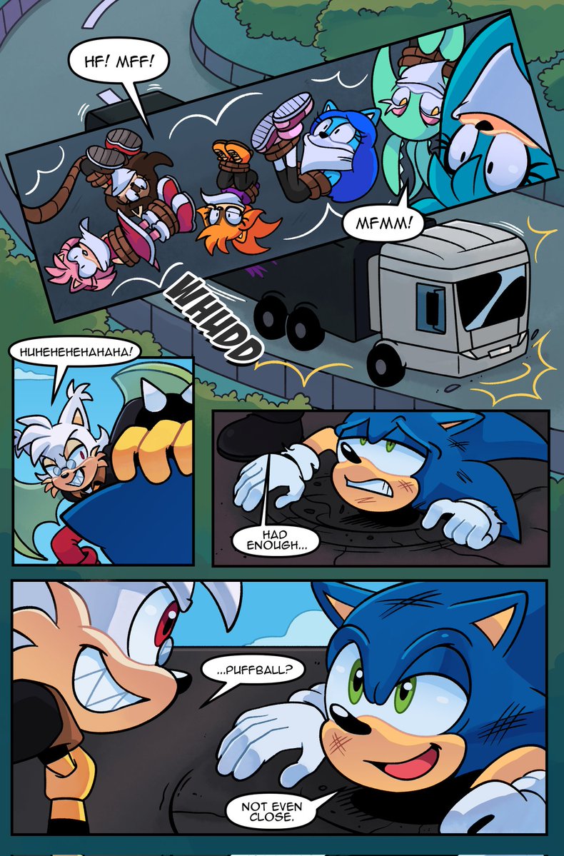 DoctorMarc1's tweet photo. Negative Prospects issue 2 (Pages 5-8) 
Script by @DoctorMarc1  (Myself)
Inking and pencils by @RikDraws 
Colours and shading by @megu_art_ 

#AmyRose #IDWSonic #SonicTheHedghog https://t.co/0cTacTzsYk