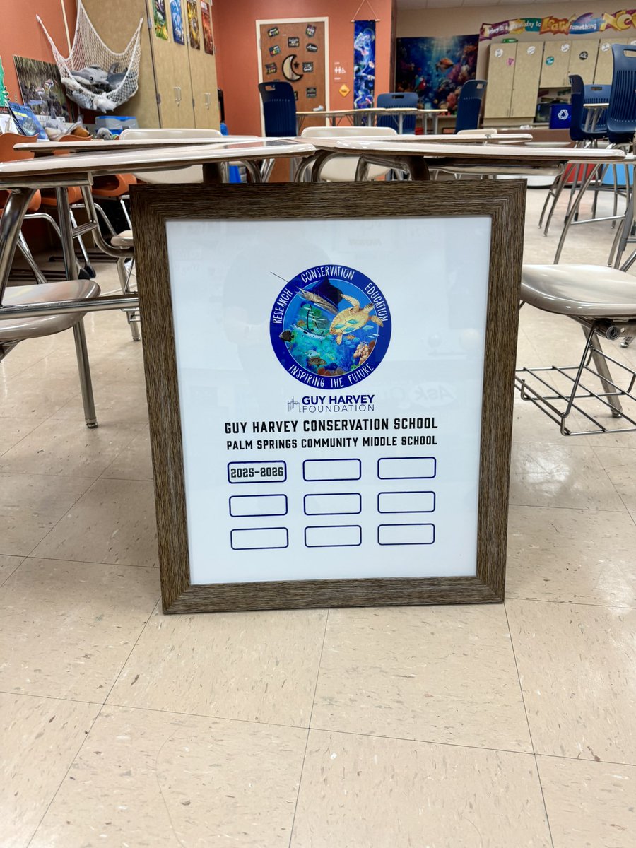 STEMagillPSMS's tweet photo. Palm Springs Community Middle School did a thingโฆ ๐๐ฆ We are officially a recognized Guy Harvey Foundation Conservation School!!
So proud of our STEMrays and this incredible honor. Hereโs to continuing to make waves in conservation education! ๐๐ #STEMrays #ConservationSchool https://t.co/2McyVSI5b7