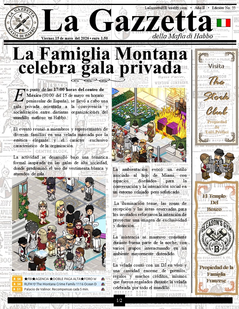 LaGazzettaES's tweet photo. Quincuagésima quinta edición (55). La Famiglia Montana celebra noche de gala privada.

Lee todos los detalles en nuestra web: https://t.co/ntyPc6izSN https://t.co/5JrIzezTtR