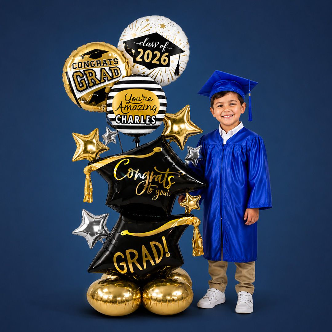 BalloonPlanet's tweet photo. Graduation season = officially here ✨
From personalized bouquets to jumbo Airloonz displays, we’re delivering celebration in a BIG way.

Which one would you send? 
https://t.co/NaQsTfOwVw https://t.co/EkMqv1PJYj