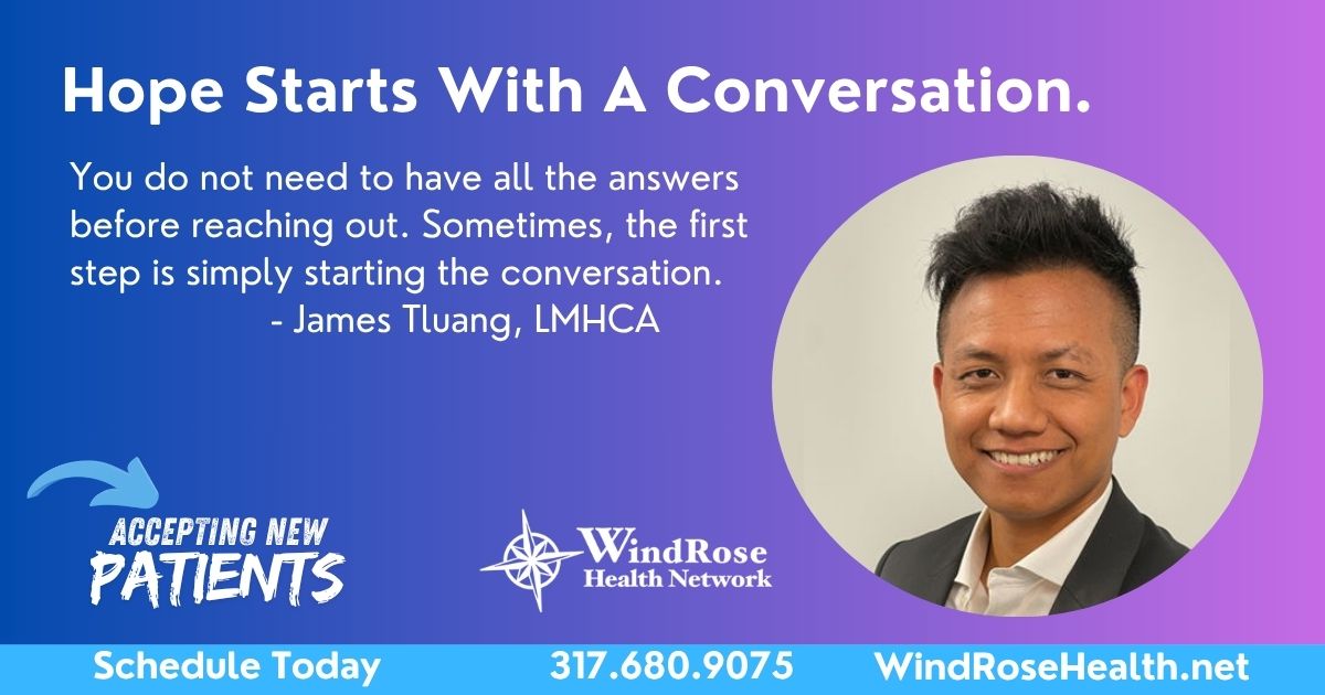 WindRose_Health's tweet photo. Hope Starts With A Conversation🧠🫂💚

"You do not need to have all the answers before reaching out. Sometimes, the first step is simply starting the conversation."   ~James Tluang, LMHCA

#MentalHealthAwarenessMonth #HealthyConversations #EndtheStigma https://t.co/WkhAbtbQjk
