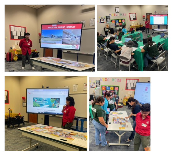 Mata_Library's tweet photo. Thanks to our families who visited @FamilyCMata this morning so I could share our library databases. @houstonlibrary also joined us to share HPL resources and summer reading program information. @mataeagles @Alief_Libraries #matareads https://t.co/LypHnqeW90
