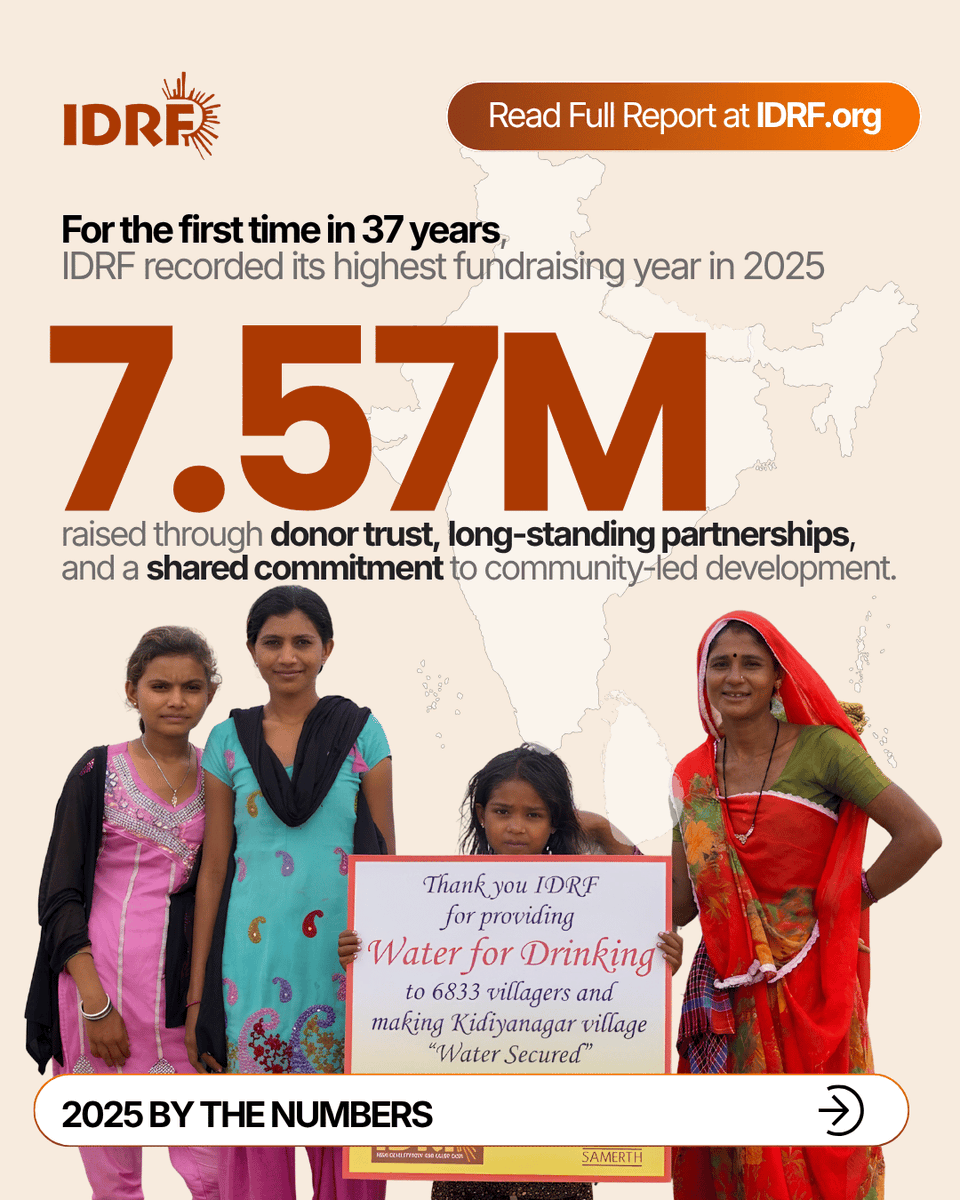 IDRF_US's tweet photo. A Legacy of Impact, A Future of Possibility!
IDRF’s 2025 Annual Report highlights milestones that are a direct result of collective action and the unwavering trust of our donors, partners, and volunteers who champion our mission.
Full Report at https://t.co/sYHXmVCrb8 https://t.co/6H31llJhwD