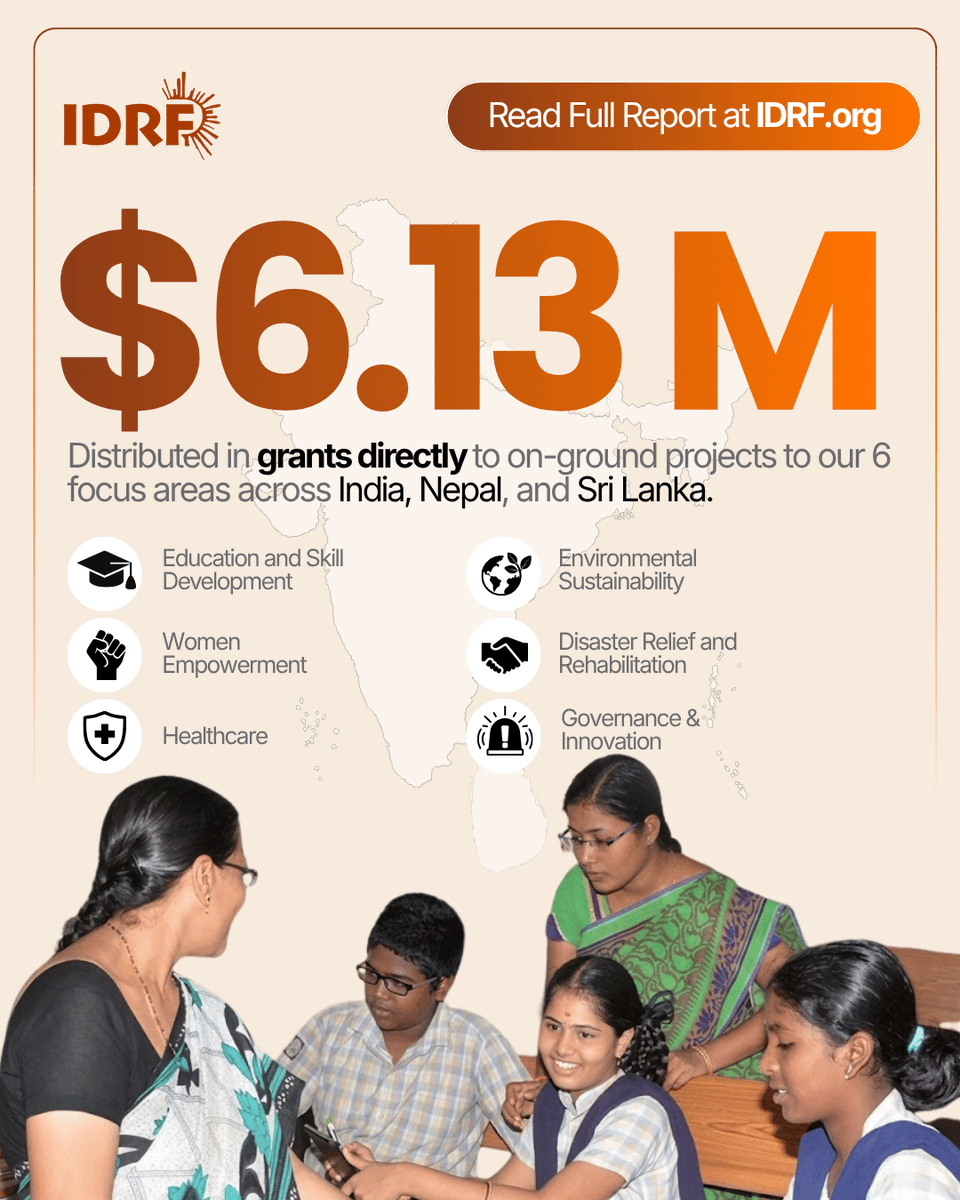 IDRF_US's tweet photo. A Legacy of Impact, A Future of Possibility!
IDRF’s 2025 Annual Report highlights milestones that are a direct result of collective action and the unwavering trust of our donors, partners, and volunteers who champion our mission.
Full Report at https://t.co/sYHXmVCrb8 https://t.co/6H31llJhwD