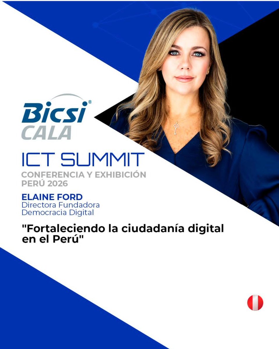 ddintorg's tweet photo. 📣Muy pronto se realizará el BICSI CALA ICT Summit Perú 2026
Una oportunidad para profundizar los temas de tecnología y conectar con líderes
Elaine Ford directora de #DemocraciaDigital brindará la conferencia magistral
📅27 mayo
📍Hotel Sonesta El Olivar
🌐https://t.co/9IbIjKqm7Y https://t.co/ylJw9hqEB3