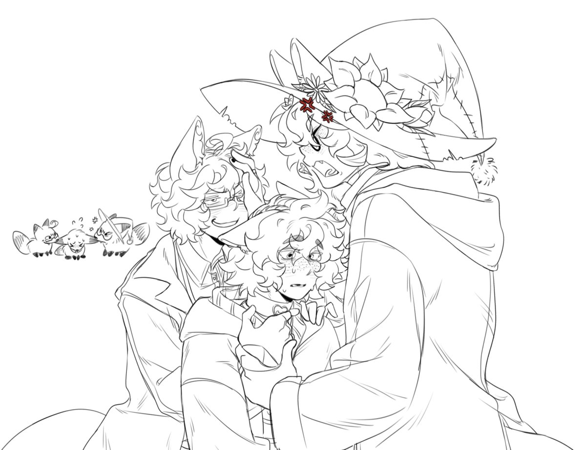 kmwqqfnn's tweet photo. whatever. Fenn the Curious and Gwylan the Melancholic. and also Dr. Feral #dol https://t.co/MJGae9xOMM