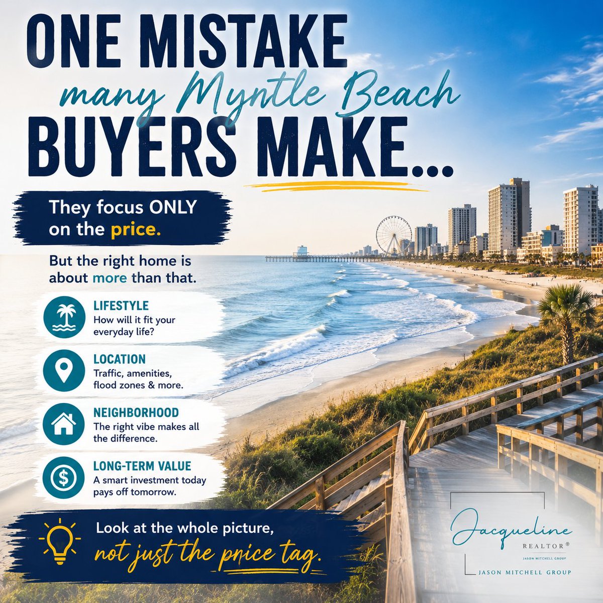 emyrtlebeach's tweet photo. They focus ONLY on price.

Lifestyle matters too:
☀️ commute
🌴 neighborhood
🌊 flood zones
🚗 accessibility https://t.co/GRQYTNFRm6