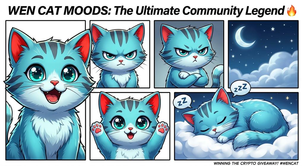 S37454Joydav's tweet photo. π₯ My official entry for the #WENCat Best Drawing Giveaway!
Created this ultra-premium 4-panel meme masterpiece with love for the WEN Community.
From super happy β sassy angry β mega cute β peaceful sleepyβ¦ this is the ultimate WEN Cat mood board!
Hoping this premium chibi art brings some extra luck π
@wenwencoin @usr0101
#WEN #WENCat #Giveaway #CryptoMeme #BestDrawing