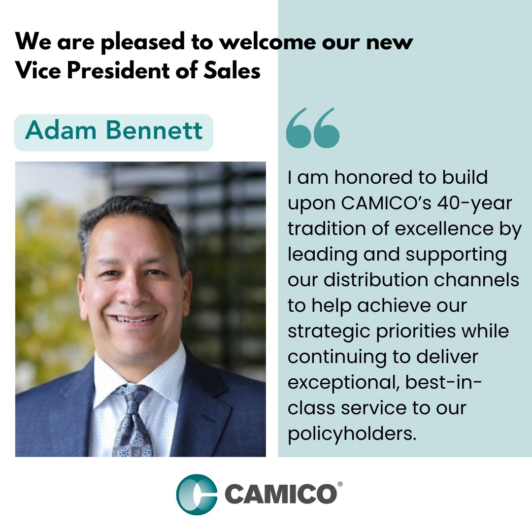CAMICO_for_CPAs's tweet photo. Read about @CAMICO_for_CPAs new Vice President of Sales Adam Bennett: https://t.co/w77D1XhUaI https://t.co/LUEY0EuLwk