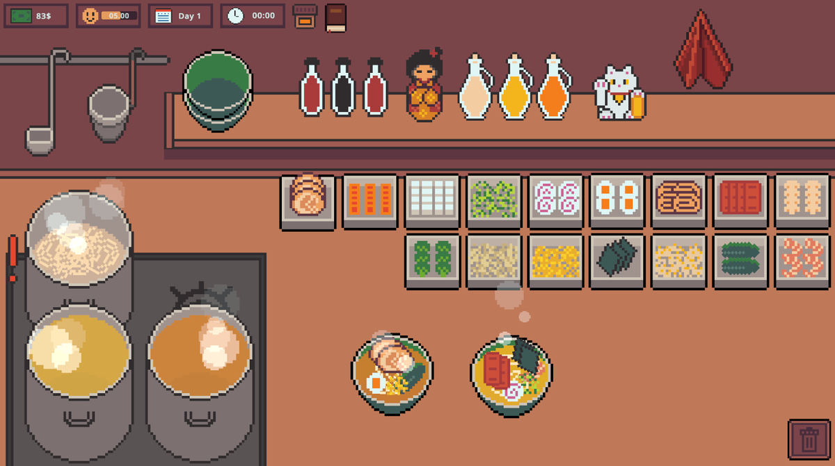SilentKeep41640's tweet photo. Only 2 days left until the launch discount for Midnight Ramen Shop ends! 🍜

Steam 👇
https://t.co/qLvKGxIHyh https://t.co/PeKmUG5CMt