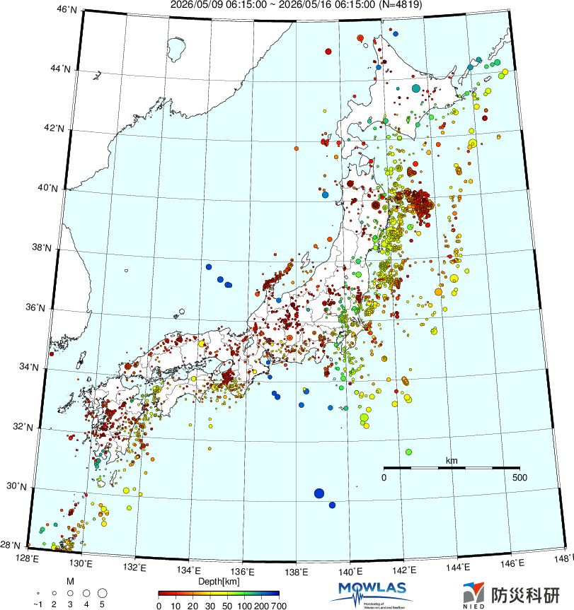 suhamayuki's tweet photo. @kirinjisinken 【要注意です】「M8クラスの非常に大きな地震が発生する可能性が更に高くなっています  太平洋プレート境界周辺で発生したら津波に警戒が必でになります 特にアウターライズ地震が発生したら津波は3.11の2倍以上になる可能性があります」
日本全国 拡大 最新30日間 7日間 24時間 の震央分布図 https://t.co/Y5Z0LGIycm