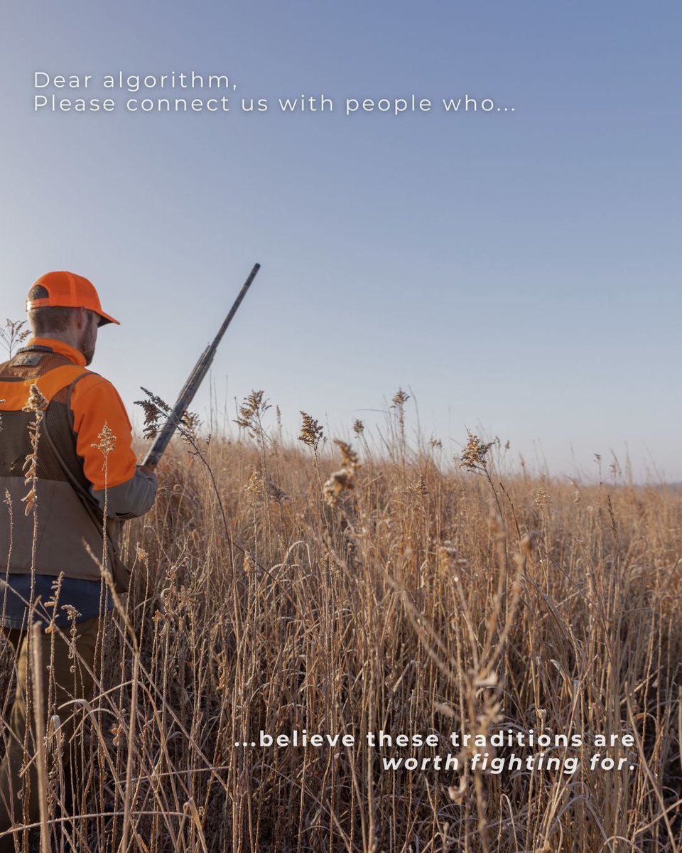 HunterandAngler's tweet photo. Dear Algorithm: find those who believe in bugles, gobbles, and days spent in the tree stand, and in protecting what makes them possible. 🦃 🦌 
#Conservation #HuntingTradition #HuntFishShoot https://t.co/IFYVKMel9d