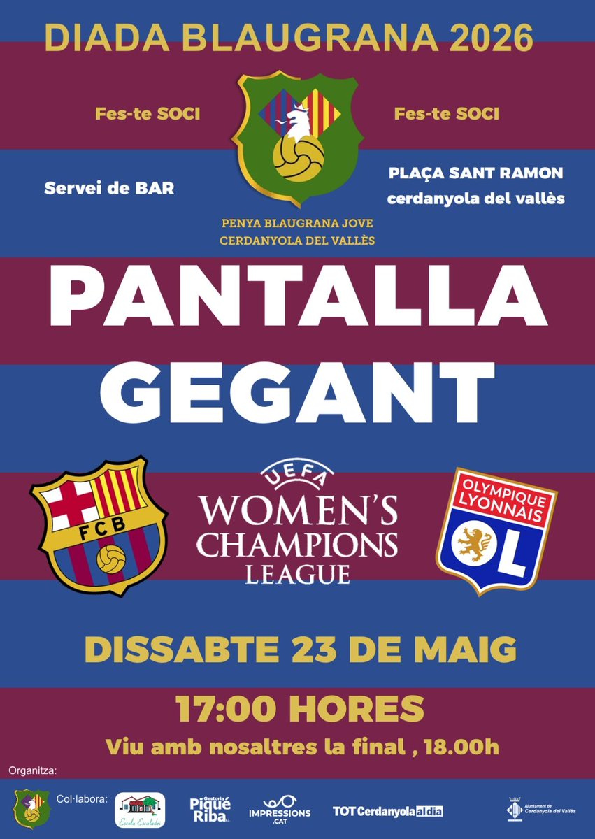 PBJ_Cerdanyola's tweet photo. Reserveu día i lloc ... Us Hi esperem !!! @FCBfemeni @FCBPenyes @ConfePenyesFCB @FPFCBValles @TOTCerdanyola @EscolaEscaladei @impressionscat https://t.co/9XQUuvdt3x