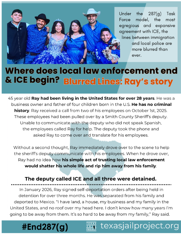 TxJailProject's tweet photo. "We are witnessing constitutional protections erode in real time, due process weakened and entire communities targeted based simply on their perceived race and ethnicity.”

“What is most alarming is how blurred the lines have become between local police, sheriffs, and federal https://t.co/4PYJtoBJLN