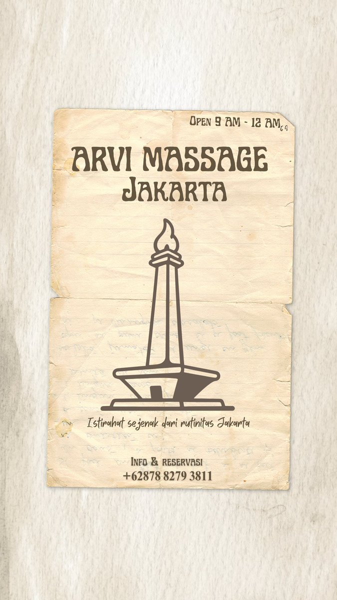 arviinih2's tweet photo. Massage For Men
💆‍♂️ Jasa Pijat Profesional Khusus Pria
📍 Karet Semanggi, Jakarta Selatan
⏰ 12.00 PM - 12.00 AM
👇 Reservasi link 
https://t.co/knBNuKYIFL

#pijatjakarta #jakartamassage #pijatpriajakarta #menmassage https://t.co/JqnMIURFWz