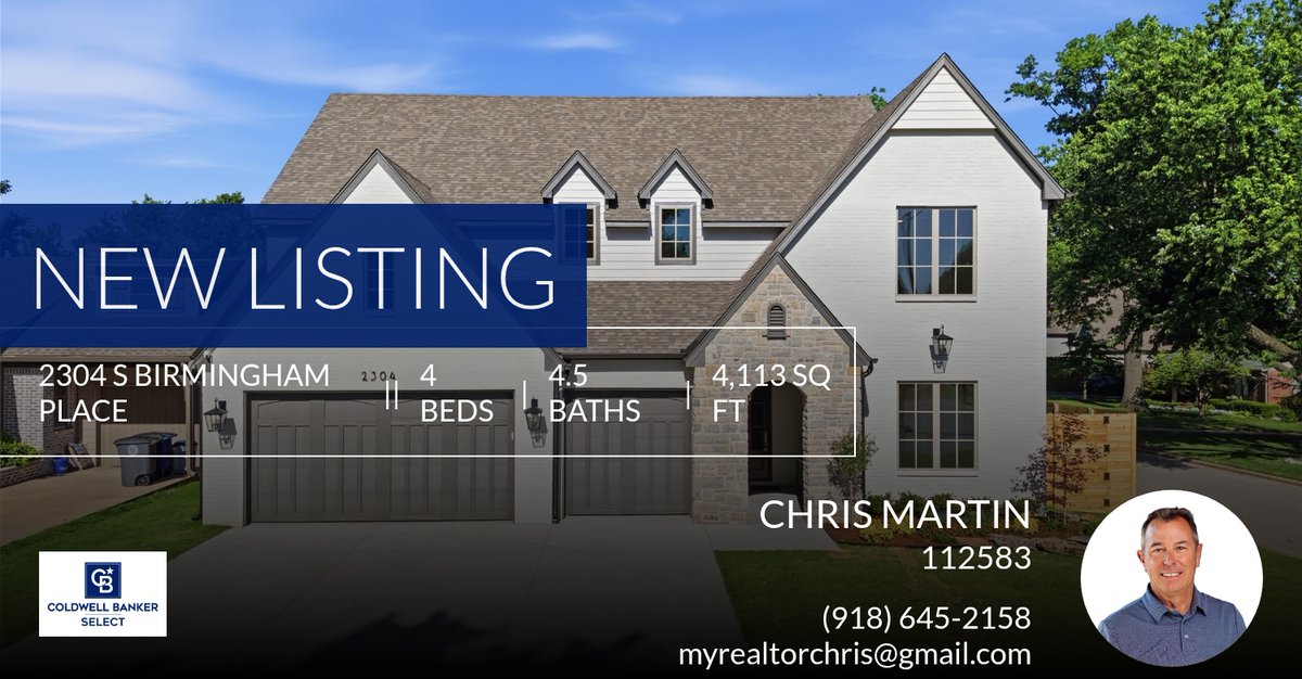 RealtorChris's tweet photo. 📍 New Listing 📍 Take a look at this fantastic new property that just hit the market located at 2304 S Birmingham Place in Tulsa. Reach out here or at (918) 645-2158 for more information!

Listed by Debra Graves

Chris Martin 
 
O... https://t.co/5bqqSFj5gz https://t.co/po0D0GWFX3
