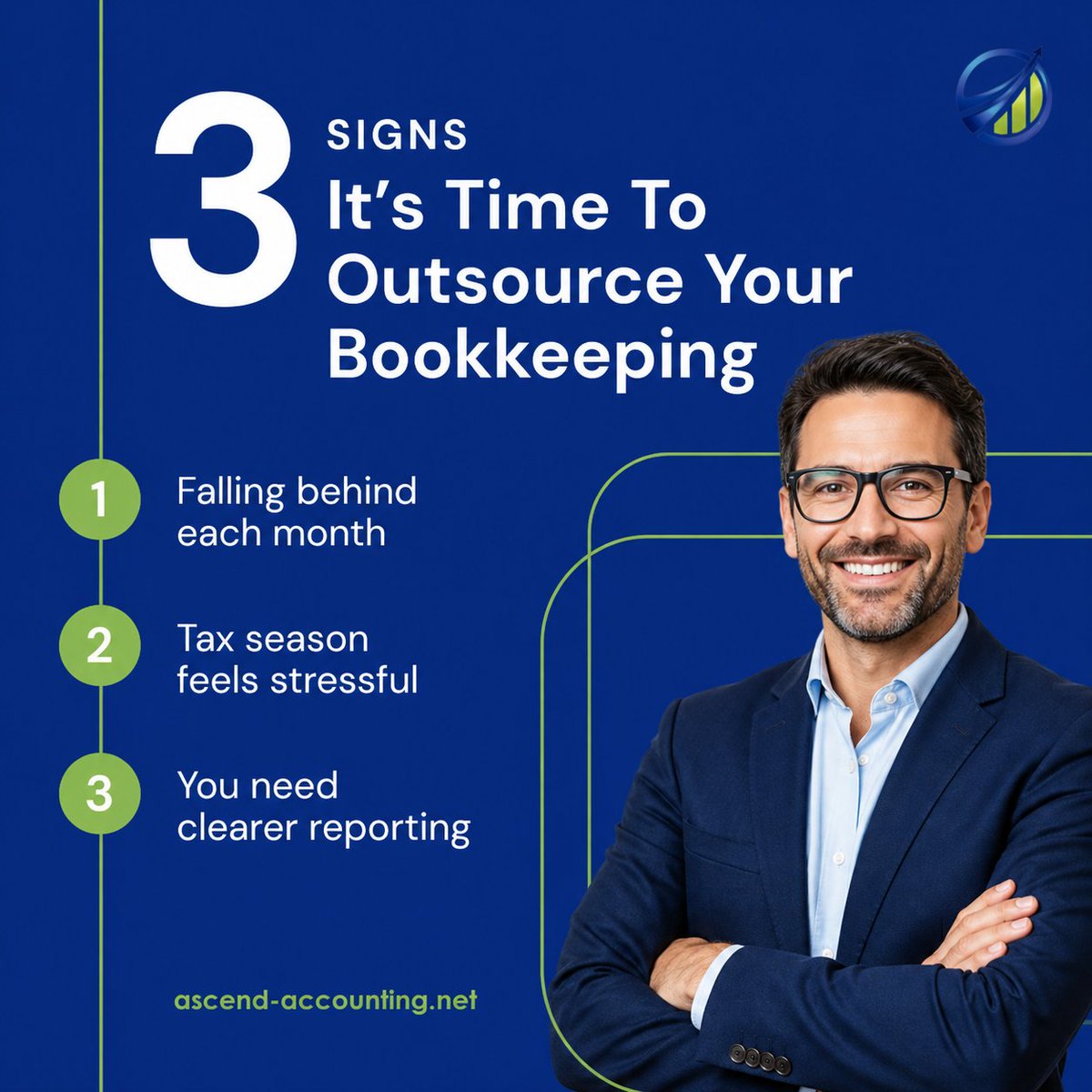 ascend_account's tweet photo. If any of these feel familiar, it might be time:
You’re falling behind each month
Tax season feels stressful
You need clearer reporting
Outsourcing bookkeeping can give you time back and help you lead with clarity.
 📞 330-571-6450 | https://t.co/05EkkTLHgV https://t.co/vgNF2cpqyM