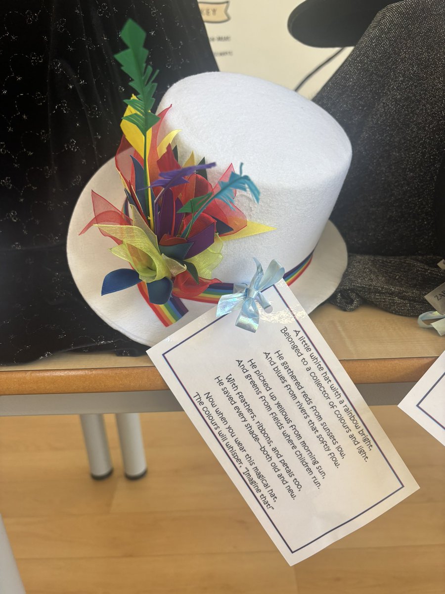 Whitefieldhead's tweet photo. Today we launched our summer 2 whole school project; ‘Every hat tells a story’. Each class has chosen a hat to use as their stimulus for learning. I can’t wait to see what stories our hats tell and where they take us with our learning! https://t.co/L6ZauVrF8i