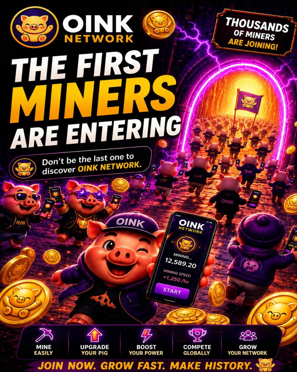 OinkNetwork's tweet photo. 🐷 OINK NETWORK is LIVE.

⚡ One-tap mining
⚡ Upgrade piggy banks
⚡ Boost mining speed
⚡ Climb the leaderboard
Early miners are already growing fast
Start now before the crowd arrives.👀
📲 https://t.co/ZSON9I2b5d
#OINKNETWORK #GameFi #CryptoGaming #PlayToEarn #Web3Gaming https://t.co/AuJoJrzk0o