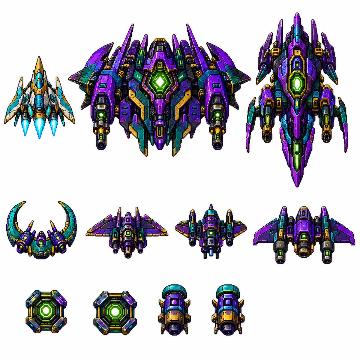Retro Pixel Space Shooter Sprites