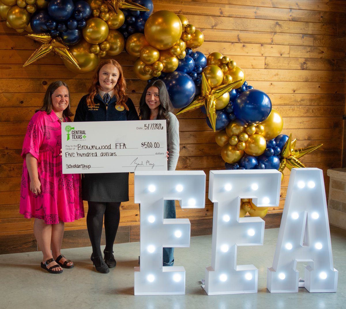 CenTxFarmCredit's tweet photo. Madison Moseley recently presented a $500 donation to Brownwood FFA, the organization she selected as part of her Central Texas Farm Credit scholarship. Organizations like Brownwood FFA play a huge role in preparing future leaders in agriculture. https://t.co/nIsp5FmMtd