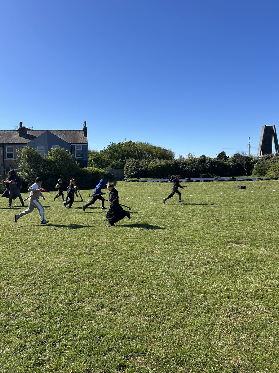 GatewayFCAT's tweet photo. Quidditch was an all time favourite including searching for the golden snitch hidden around the playground! @FCATrust @Literacy_Trust https://t.co/r8YdCPkiVi