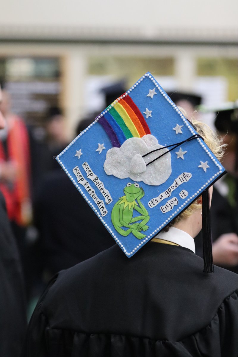 NEWesleyan's tweet photo. 🎓 It's a commencement re-"cap"! 

We're still thinking about last Saturday's commencement ceremony. Have a great summer, Prairie Wolves! https://t.co/p2sM6GcXJ6