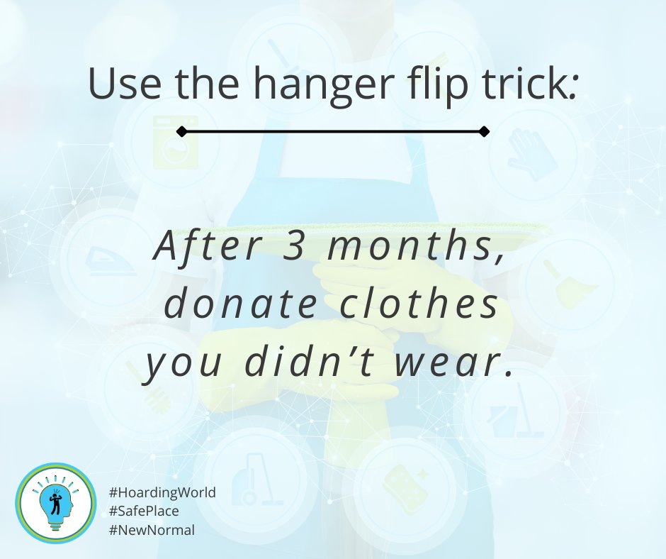 HoardingWorld's tweet photo. Try the Hanger Flip Trick!
Turn all your hangers backward today.
After 3 months, any clothes still hanging the same way probably aren’t being worn.
Donate them and free up space, reduce clutter, and make getting dressed easier.
#OrganizeYourLife #HoardingWorld #AskAngelaBrown https://t.co/nmLsQExKvI