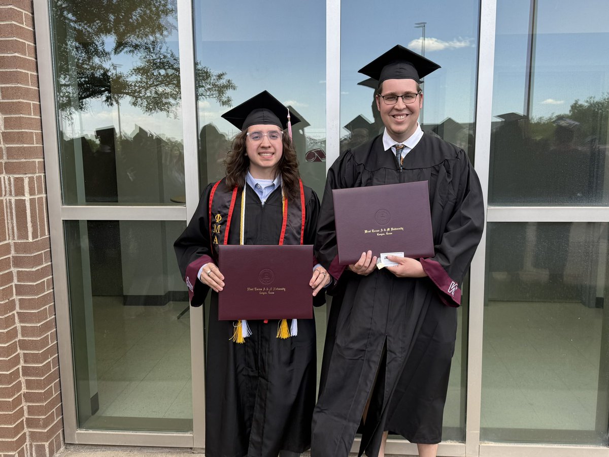 SoaringPride's tweet photo. Congratulations to our amazing Student Teachers, Mr. Uribe and Mr. Valiant on graduating from WTAMU today! We thank you for an awesome semester and wish you the very best going forward! https://t.co/yOcSMwayEq